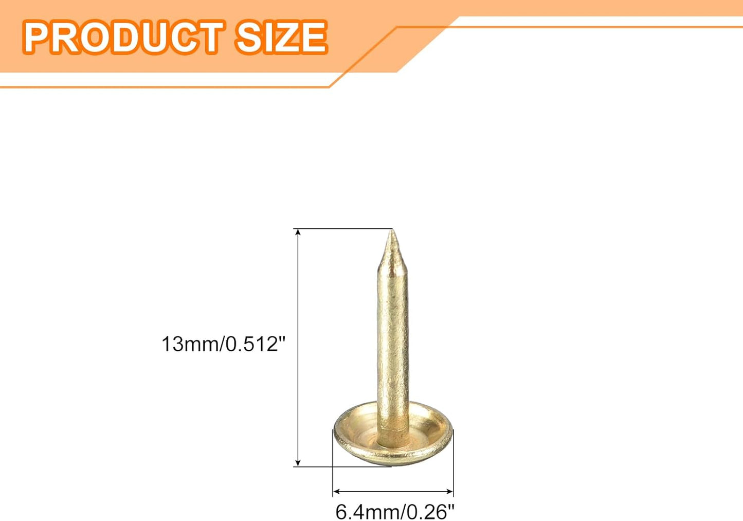 uxcell Upholstery Tacks Nail Pins Furniture, 500Pcs 6.4x13mm Thumb Tack Pins Assortment Kit Carbon Steel for Home Sofa DIY Decorative Nail Heads Nails, Gold