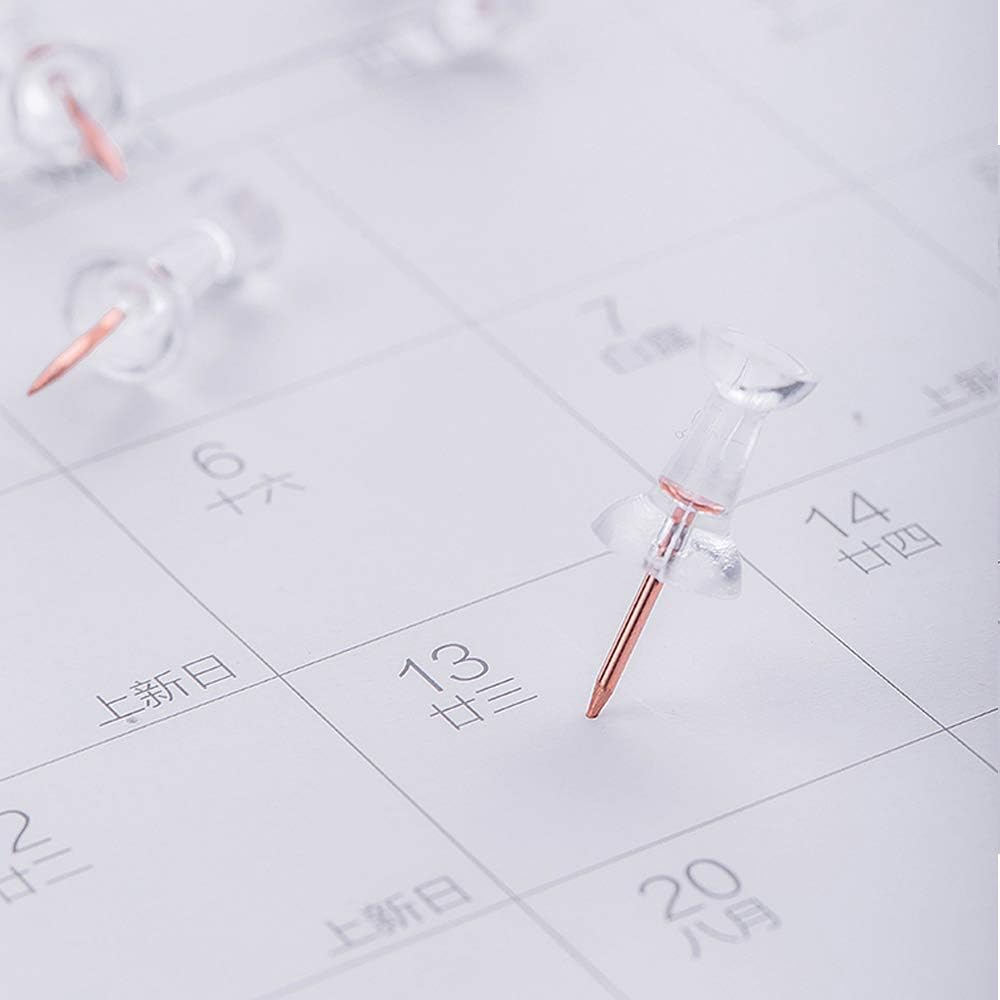 Paper Clips and Binder Clips Set, Metal Assorted Sized Binders with Push Pins, Cute Office Supplies for Desk, Desk Accessories (Square-Rose-Gold)