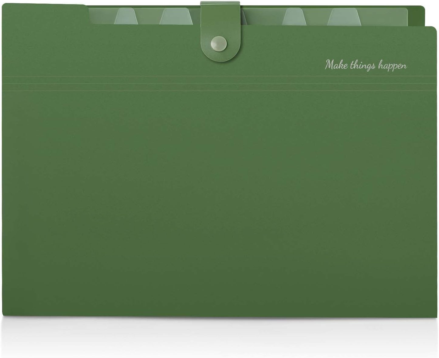 SKYDUE Expanding File Folders with 8 Pockets, Accordion File Organizer with Labels, Portable Paper Bill Receipt Organizer, Letter Size, Home School Office Supplies, Olive Green