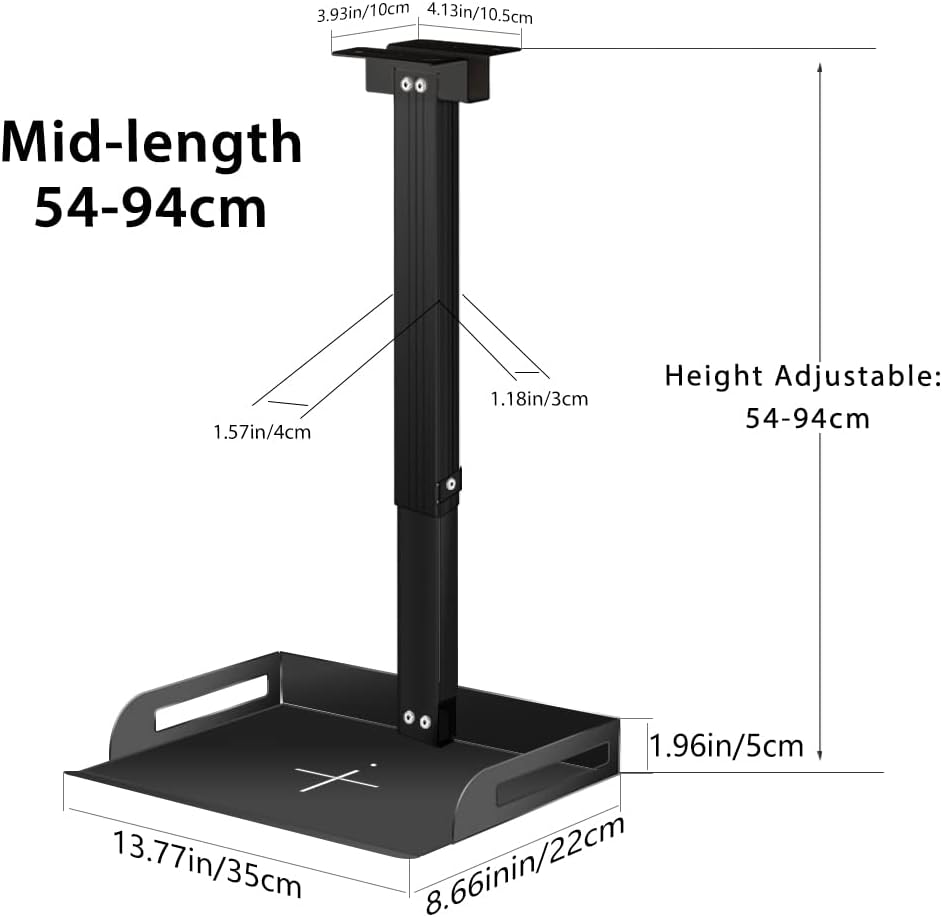 Drsn Universal Ceiling Projector Tray, Black, 13.8 in x 8.7 in, Holds 20 lbs