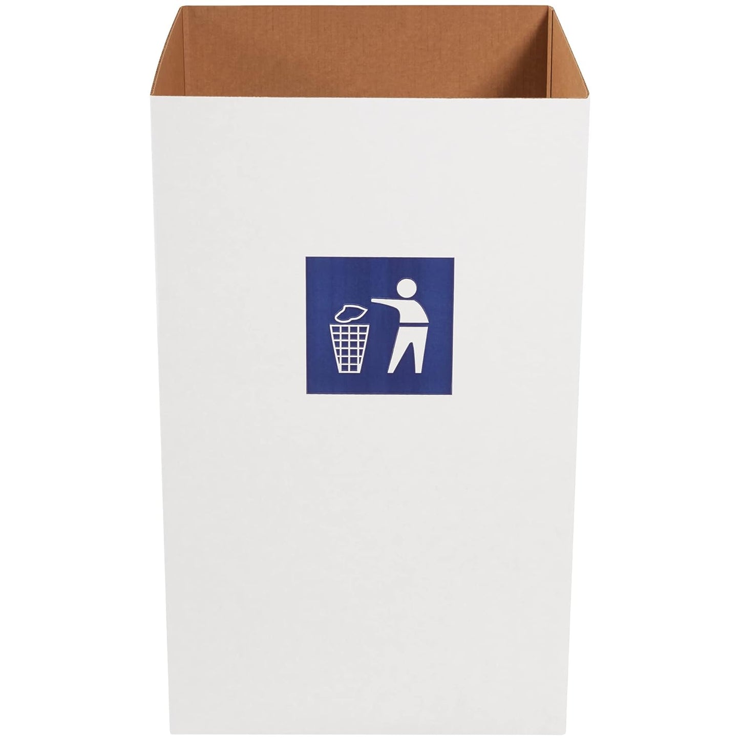 Aviditi Cardboard Trash Cans and Recycling Bins, 50 Gallon 18" L x 18" W x 36" H (10-Pack) Reusable or Disposable Pop Up Garbage Boxes for Parties, Outdoor Events, Heavy Duty, Waste