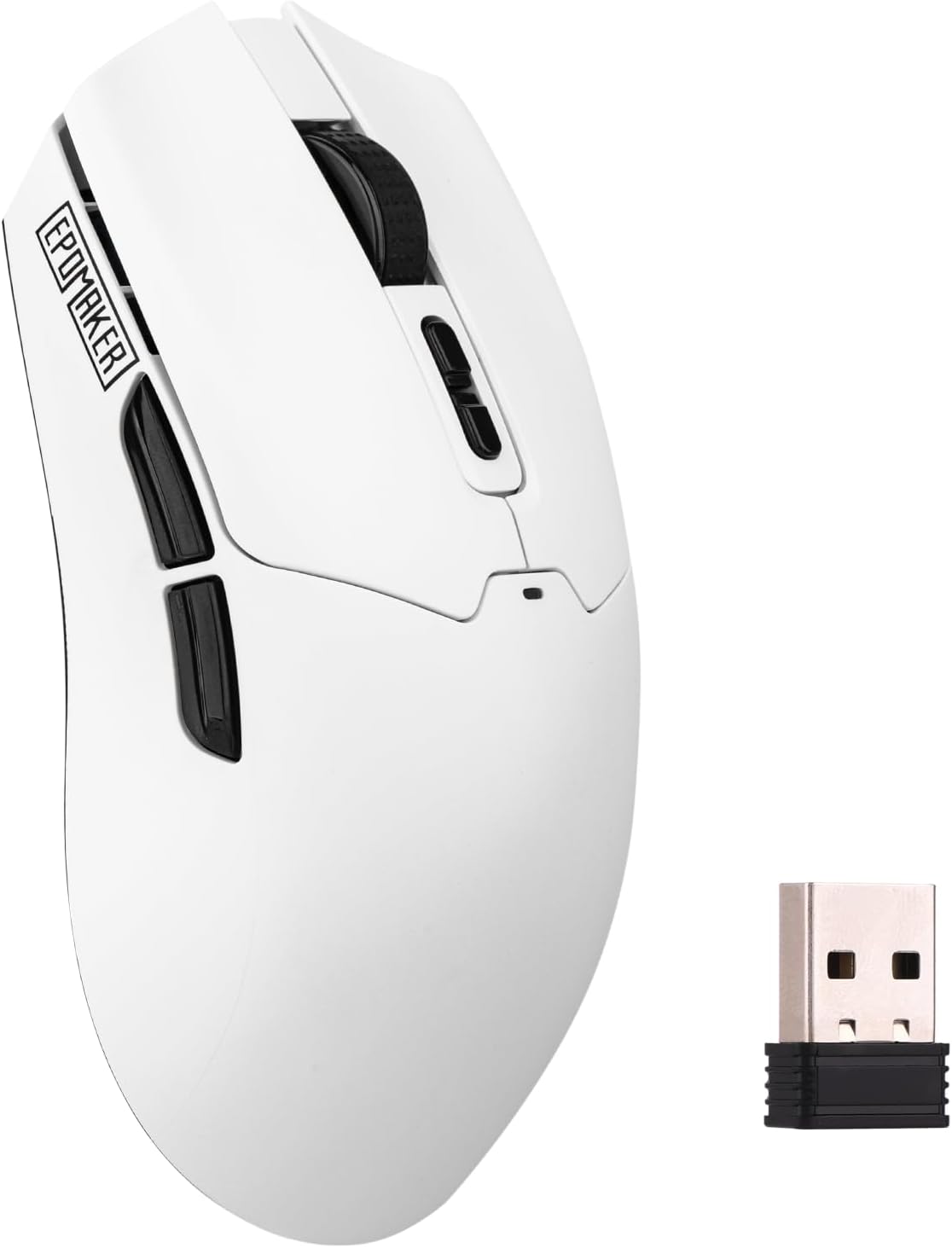 EPOMAKER Click Lite Wireless Gaming Mouse, 800 to 12,000 DPI Adjustable, PAW3311 Sensor, 500mAh, 59g, 2.4G/BT/USB-C Rechargeable Wireless Mouse with 5 Programmable Buttons for PC/Mac/Linux (White)