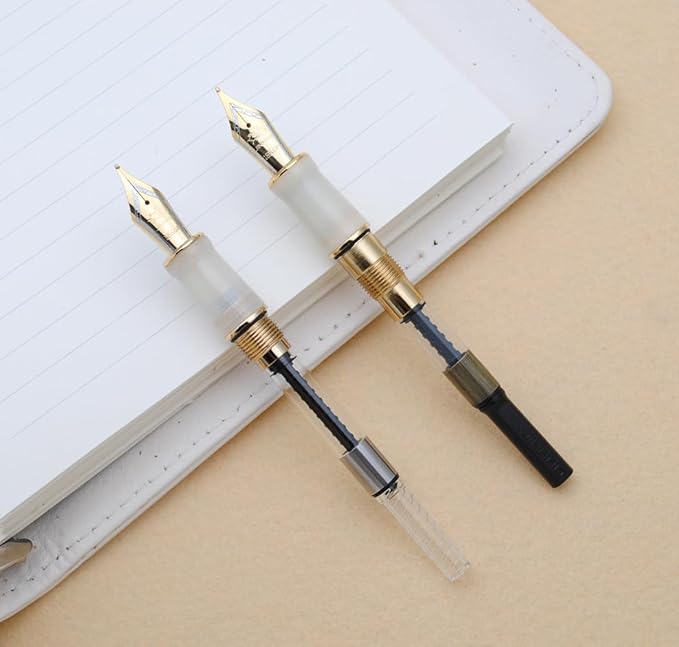 JINHAO 100 Fountain Pen with Ink Converter (Medium Nib 0.7mm, Semi Transparent White)