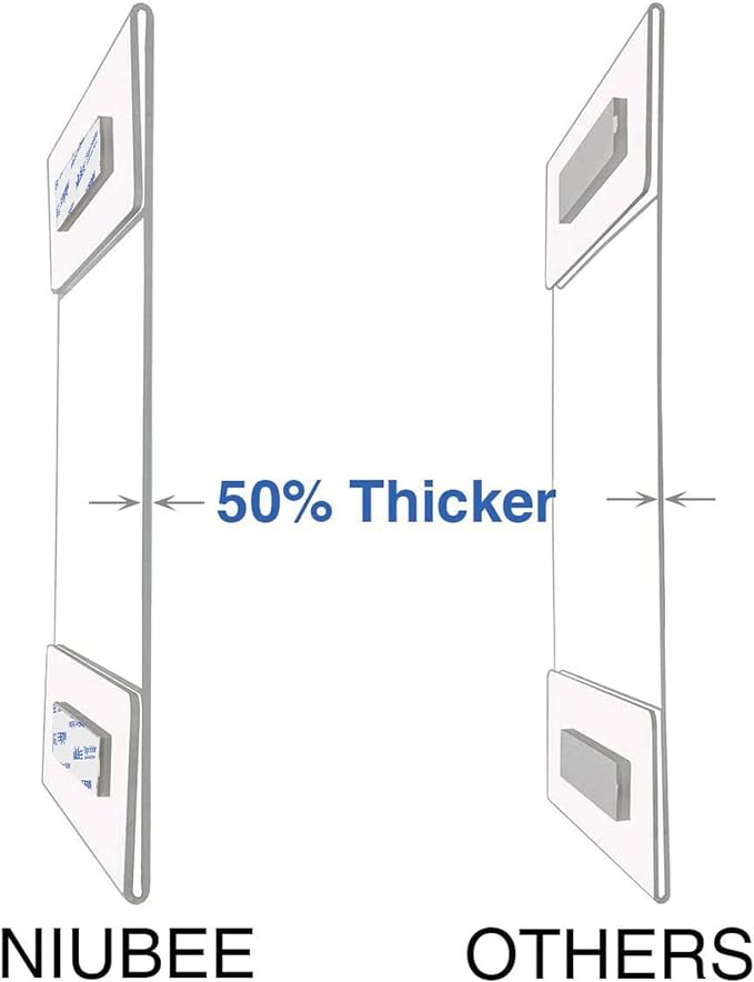 Niubee 11x14 inch Wall Mount Acrylic Sign Holder with Double Sided Adhesive Tape for Office, Home, Store, Restaurant, No Drilling - Vertical (6 Pack)