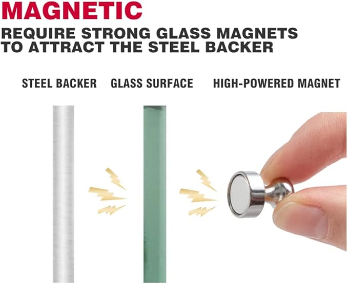 48" x 36" Magnetic Black Glass Board - Frameless Tempered Glass Dry Erase Blackboard with Marker Tray & Eraser, Premium Interactive Whiteboard- Frosted Surface for Office, Classroom, or Home