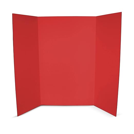 Flipside Products 36” x 48” Foam Project Boards for Presentations, Science Fair, School Projects, Event Displays and Trifold Picture Board - Red - 10 Pack