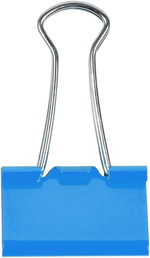 JAM PAPER Colorful Binder Clips - Medium - 1 1/4 Inch (32 mm) - Blue Binderclips - 15/Pack