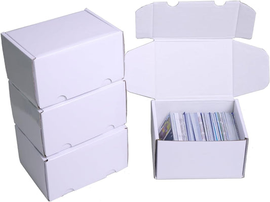 NUMINA 4 Pack 350 Small Card Storage Box, Heavy Duty Cardboard Game Card Organizer with Dividers for TCG, MTG, Sports & Trading Cards, Shipping Boxes for Collectors & Sellers