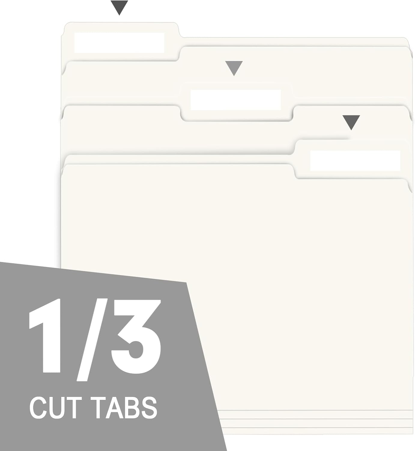 File Folder, RAZCC 150 Pack 1/3 Cut Tab File Folders Letter Size, Folders for Dcouments, Folders with Tab Great for Organizing and Easy File Storage, White