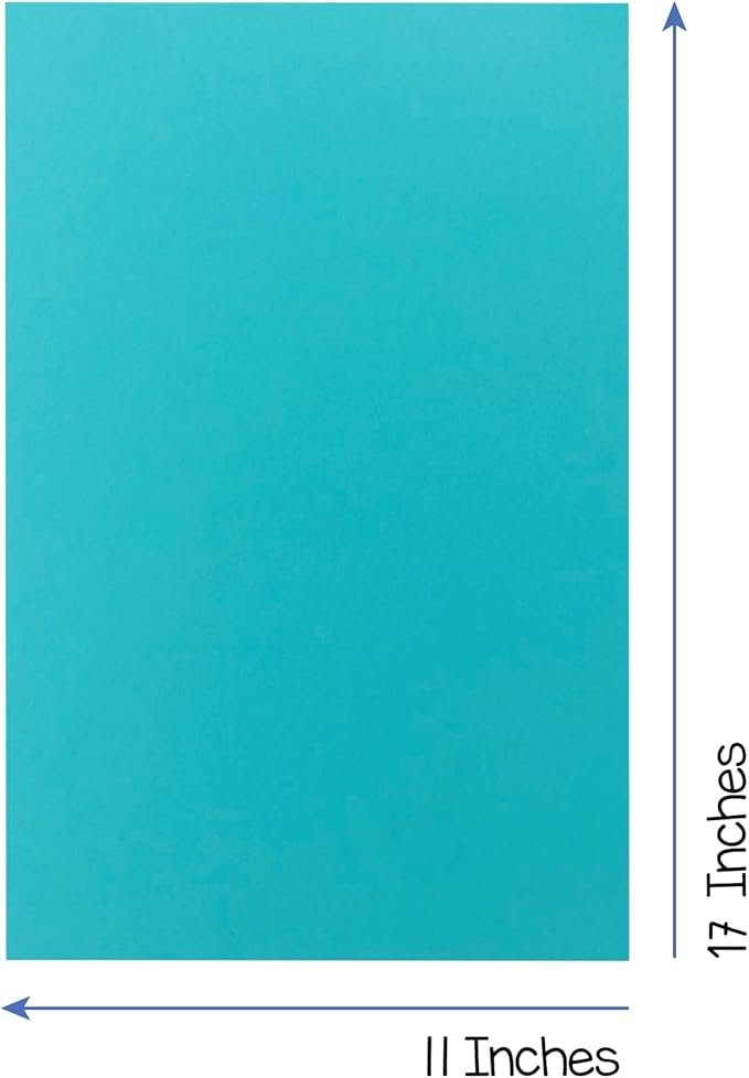 Hygloss Light Blue Bright Colored Cardstock - 11x17-Inch, 50 Sheets, 65 lb/ 176 gsm, Fade-Resistant, Acid-Free Color Card Stock Paper