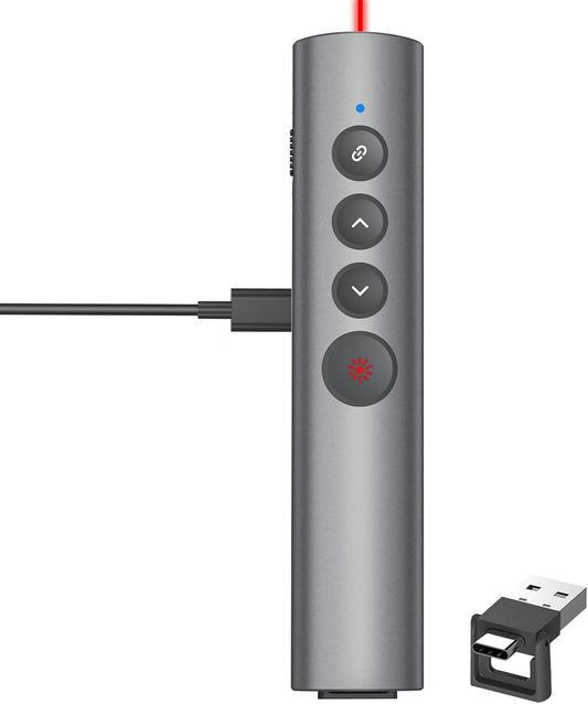 Rechargeable Hyperlink Presentation Clickers for PowerPoint, USB-C/A Presentations Power Point Remote Clicker, Wireless Presenter Remote for Computer/Mac/PPT/Google Slide Advancer