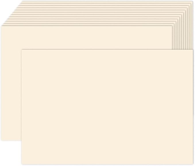 100 Pack 4x6 Ivory Cardstock Blank Index Cards, Goefun 80lb Heavyweight Cream Cardstock Unlined Notecards for Invatations, Postcards, Photo Paper, Recipe Cards