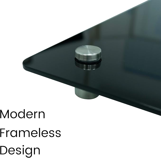 Glass Magnetic Black Board - 48 x36 Inches Frameless Dry Erase Blackboard for Wall, Wall Mounted Glass Board, Writing Board for Office, Meetings and Schools