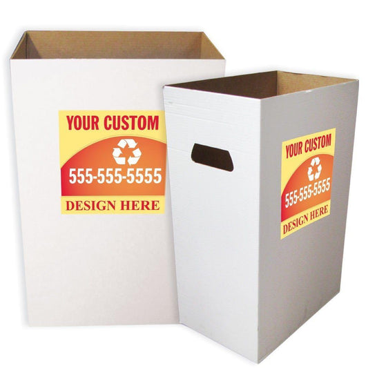 VictoryStore 22.3 gallons Cardboard Trash Bin, Reusable, Recyclable and Disposable Trash Cans, Sturdy Cardboard Medium Size (Custom Logo, 25-Pack)