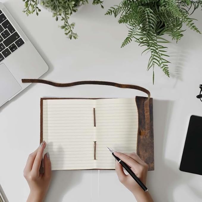 LEATHER VILLAGE Vintage Leather Journal A4 - Brown | 240 Lined Pages | Rustic Notebook for Travel, Office & Personal Use | Handmade College Ruled Diary for Men & Women