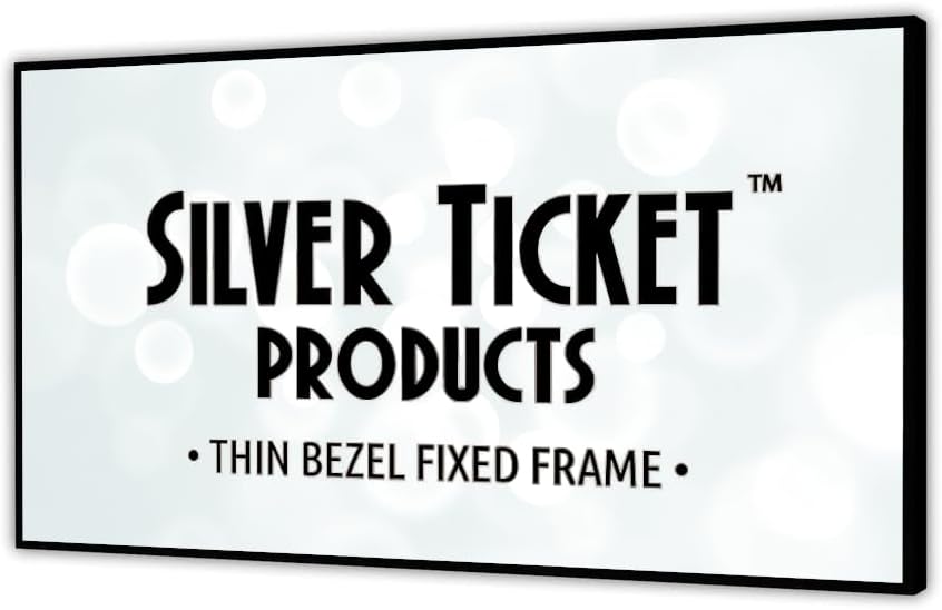 Silver Ticket Products S7 Series 6 Piece Thin Bezel Home Theater Fixed Frame 4K/8K Ultra HD, HDTV, HDR & Active 3D Projection Screen, 16:9 Format, 120" Diagonal, UST Flare Material S7-169120-FLARE