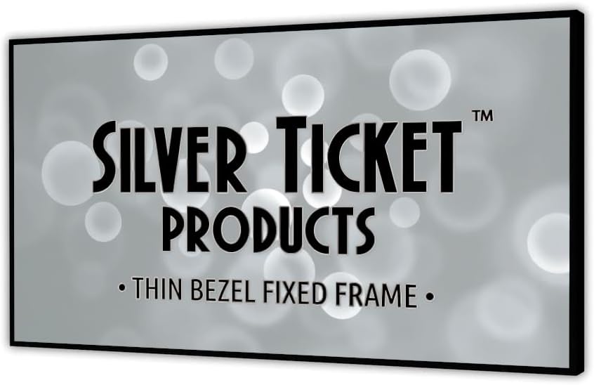 Silver Ticket Products S7 Series 6 Piece Thin Bezel Home Theater Fixed Frame 4K, 8K Ultra HD, HDTV, HDR, Active 3D Projection Screen, 16:9 Format, 120" Diagonal, UST ECLIPSE Material S7-169120-ECLIPSE
