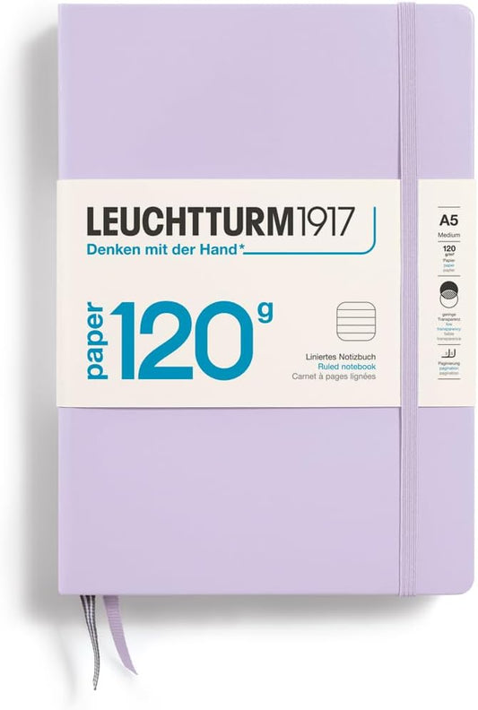 LEUCHTTURM1917 - 120G Special Edition - Medium A5 Ruled Hardcover Notebook (Lilac) - 203 Numbered Pages with 120gsm Paper