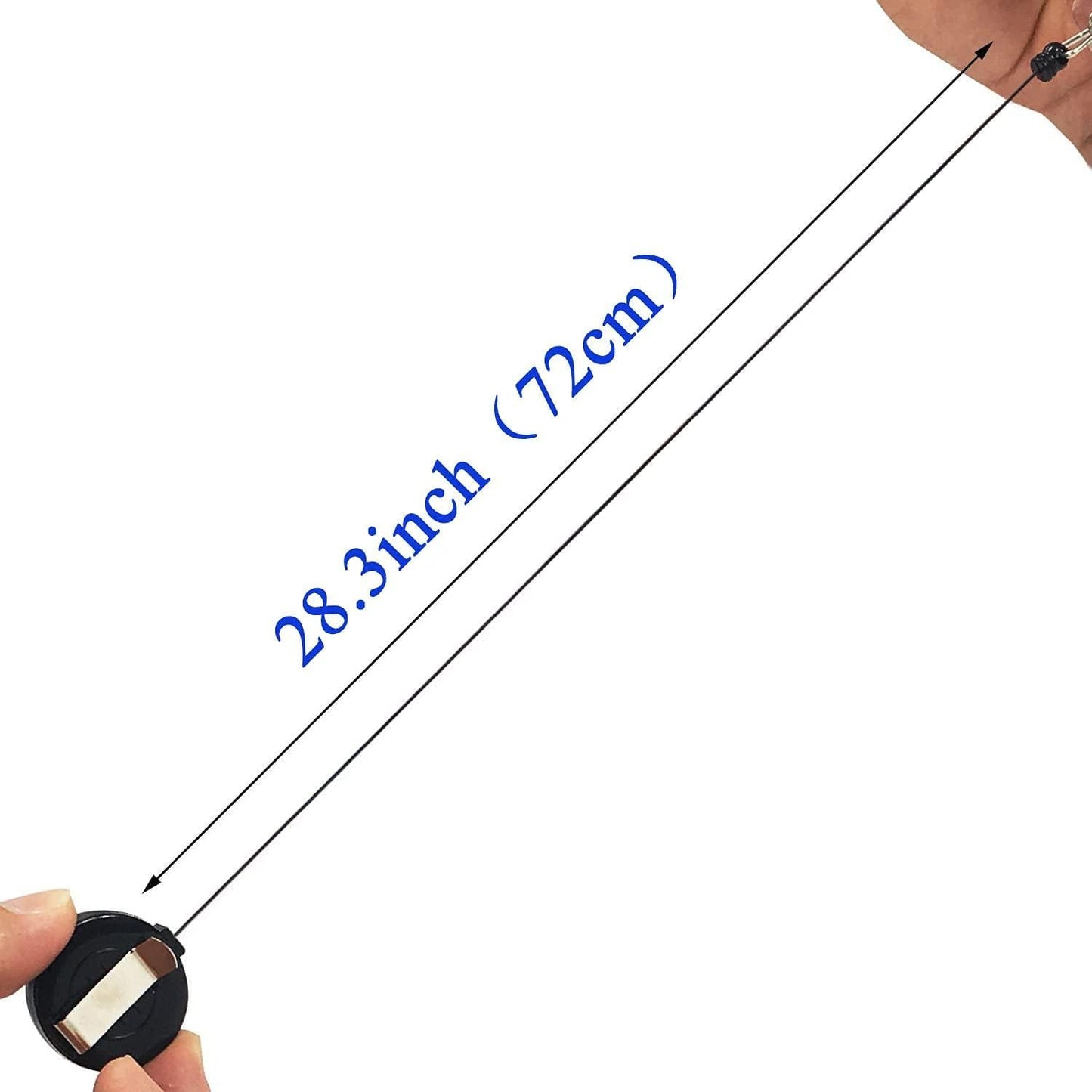 JANYUN 10 Pcs Retractable Badge Reel, Black ID Badge Holder Retractable Clip for Nurse Doctor Teachers Students Office Workers Hanging ID Card Name Key Chain