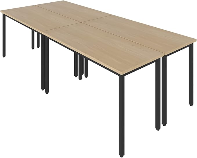 Bonzy Home Conference Tables 9ft Office Computer Desk for Meeting Room Study Writing Printer Podcast Table Save Space Design for 10 People Rustic Vintage Natural 4PCS 110.2"x47.2"x29.5"