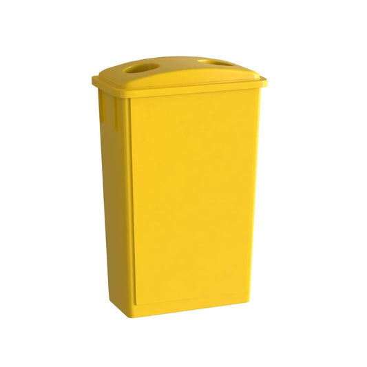 23 Gallon Yellow Slim Jim Trash Can with Bottle Lid
