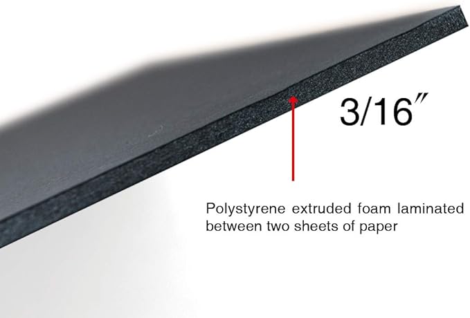 Union Premium Black Foam Board 24 x 36 x3/16" 10-Pack : Matte Finish High-Density Professional Use, Perfect for Presentations, Signboards, Arts and Crafts, Framing, Display (Black, 24 x 36 x 3/16")