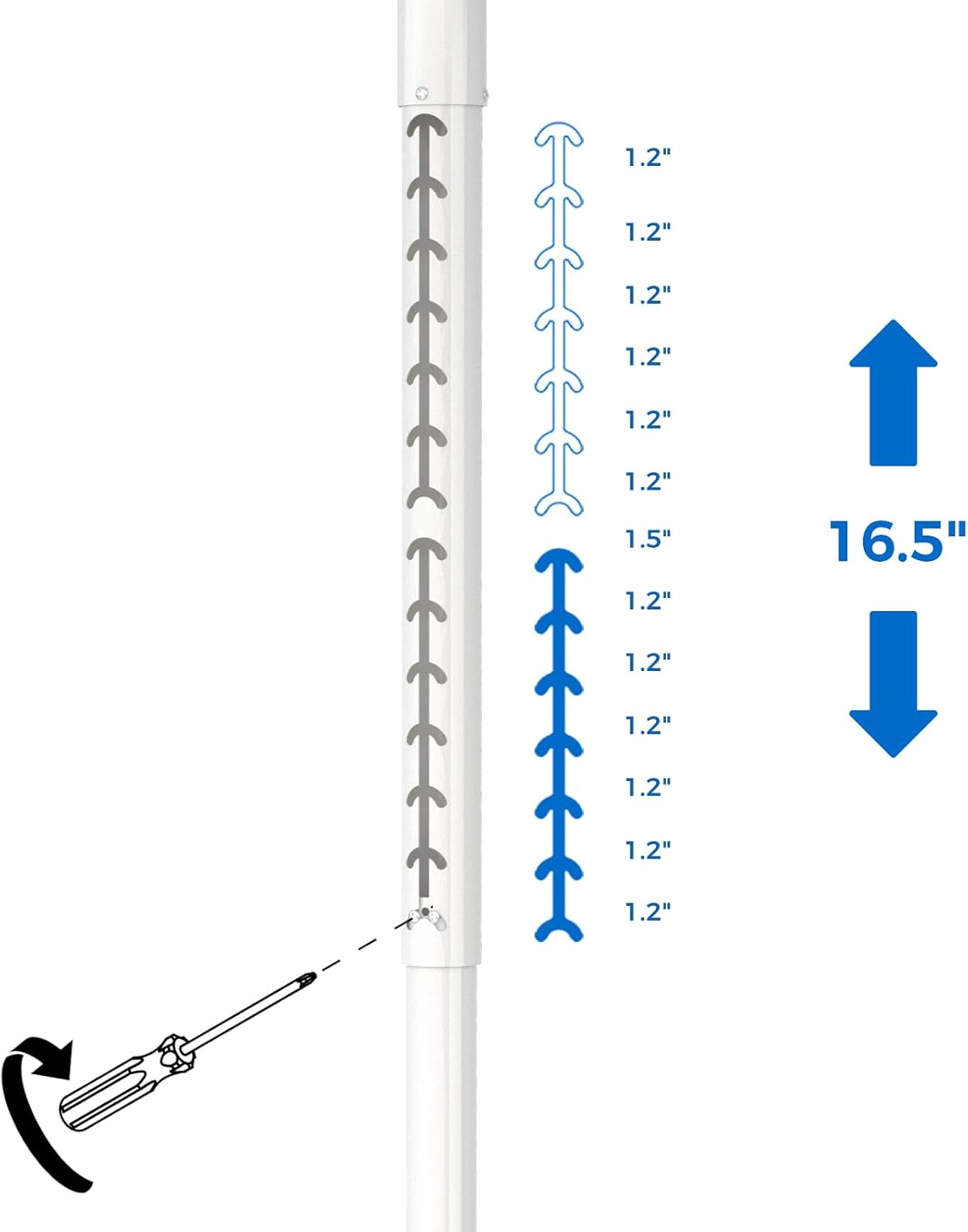 Projector Mount, 42.5 inch to 59 inch Adjustable Height ,Universal Full Motion Ceiling Bracket 22lb Max Weight and Extendable Arms Tilt Rotating Swivel Mount for Home and Office Projector White