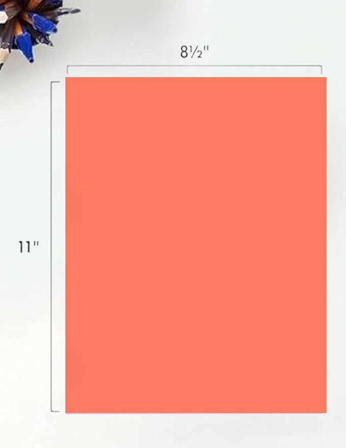 Colored Copy Printing And Writing Paper, 20 pound (75 GSM) 8.5" X 11", Letter Size, 500 Sheets Per Ream. (Salmon)