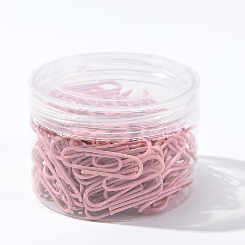 Macaron Colored Paper Clips, 1.1" Medium Paper Clip（28mm, 600pcs Paperclips for Office Supplies and Organization (Pink)