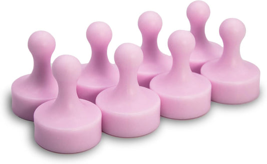 GLASSBOARD STUDIO Powerful Neodymium Magnets, Pawn-Shaped - Strong Fridge/Refrigerator and Whiteboard Magnet, Ideal for Office, Kitchen, Crafts - Rare Earth, Heavy Duty (8, Cotton Candy Pink)