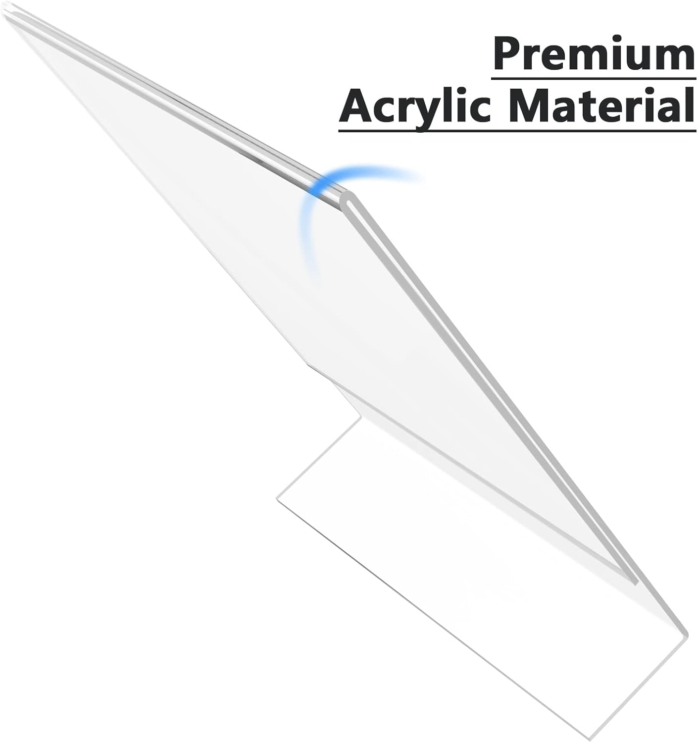 MaxGear Acrylic Sign Holder 8.5 x 11 Inches, Clear Sign Holders Plastic Display Stand Slant Back Countertop Display Picture Frames for Menus, Flyer, Use In Office, Store, 12 Pack