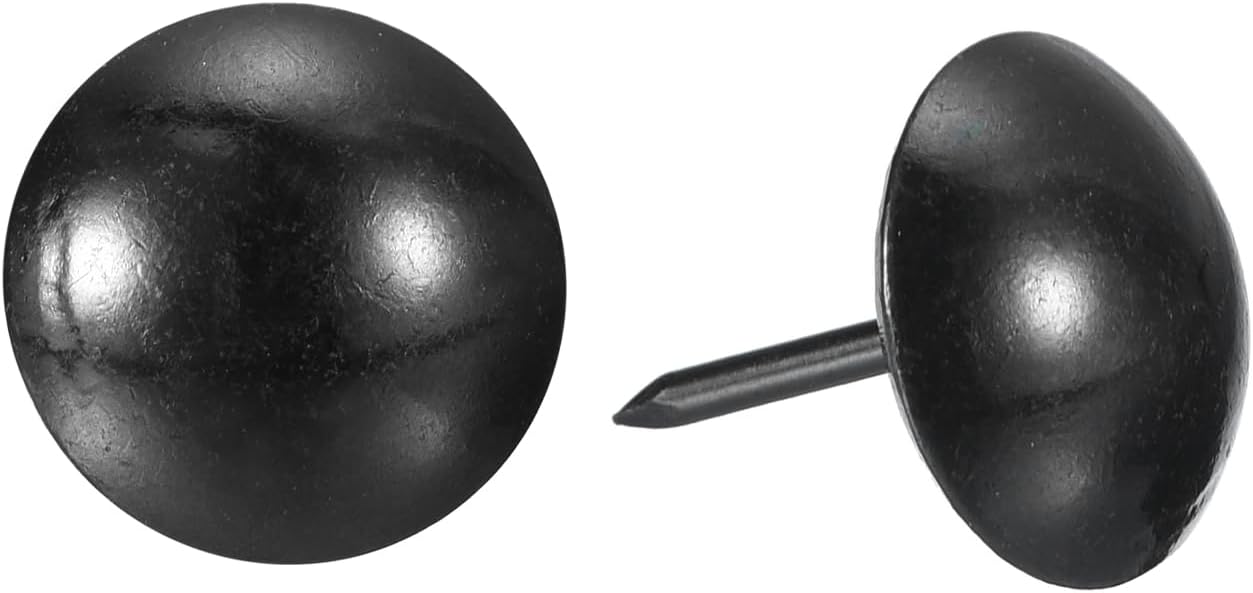 uxcell Upholstery Tacks Nail Pins Furniture, 18Pcs 16x20mm Thumb Tack Pins Assortment Kit Carbon Steel for Home Sofa DIY Decorative Nail Heads Nails, Black