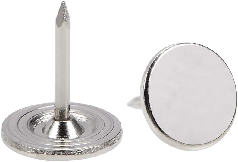 uxcell Upholstery Nails Tacks 11mmx13mm Flat Head Furniture Nails Pins Silver Tone for Furniture Sofa Headboards, 50 Pcs