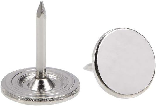 uxcell Upholstery Nails Tacks 11mmx13mm Flat Head Furniture Nails Pins Silver Tone for Furniture Sofa Headboards, 100 Pcs