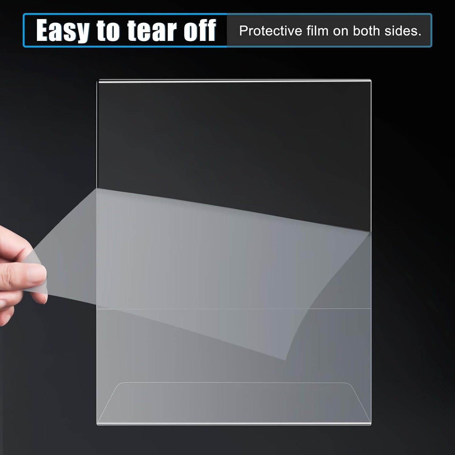 3 pack 8.5x11 Acrylic Sign Holder for Picture Frames, L Shape Clear Plastic, Plastic Sign Holder,Menu Holder, Unbreakable Table Sign Holder for Restaurant, Office, School, Store and Home Use