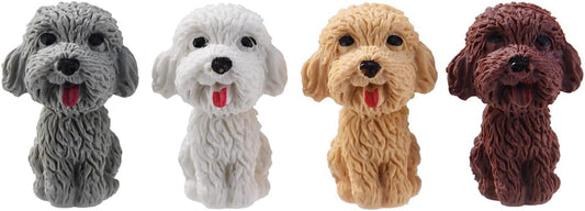 20 Pack Teddy Dog Pencil Top Erasers for Kids, 3D Animal Erasers for Boys and Girls, Fun Take Apart Erasers for School Supplies Prize Gifts Party Favors