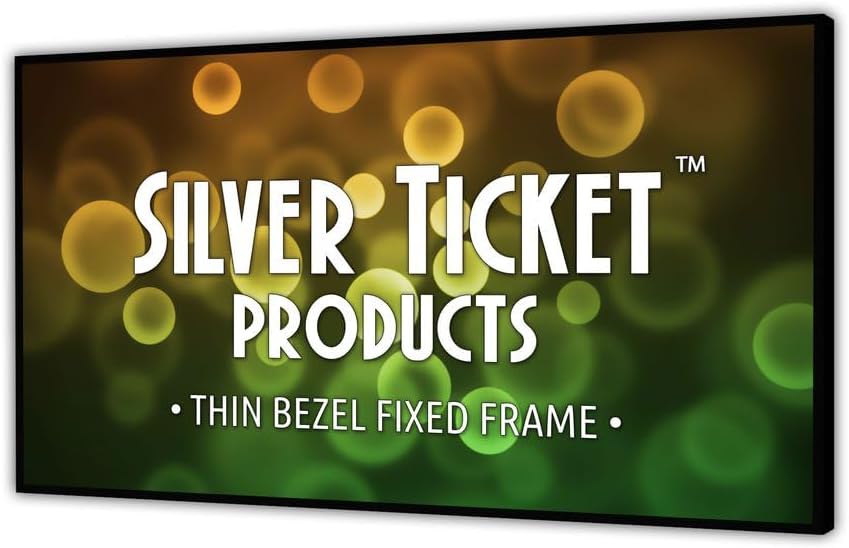 Silver Ticket Products S7 Series 6 Piece Thin Bezel Home Theater Fixed Frame 4K/8K Ultra HD, HDTV, HDR & Active 3D Projection Screen, 16:9 Format, 150" Diagonal, White Material S7-169150