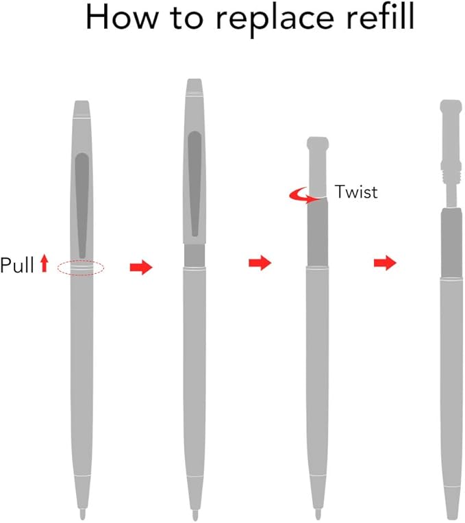 Unibene Slim Metallic Retractable Ballpoint Pens - Matte Black, Nice Gift for Business Office Students Teachers Wedding Christmas, Medium Point(1 mm) 6 Pack-Black ink