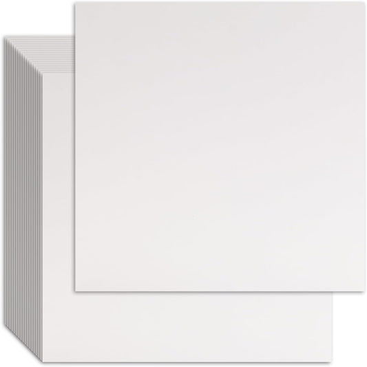25 Pcs Book Board, Binder Board, Cover Board, Heavy Duty Chipboard for Book Binding, DIY Cardboard (White, 12 x 12 Inch 80PT)