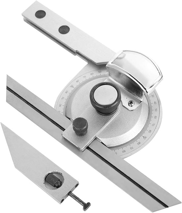 Fdit Bevel Protractor, 360 Degree Universal Stainless Steel Vernier Bevel Protractor, Angle Measuring Finder Ruler Tool with Magnifying Glass