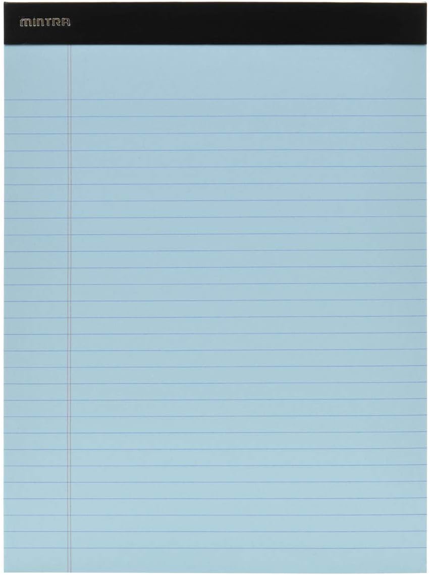 Mintra Office Legal Pads, ((Basic 6pk - (Pastel Version #2), 8.5in x 11in, Wide Ruled))