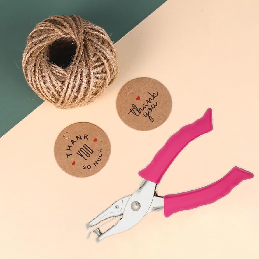 Single Hole Punch 1/4" and 1/8", 2 Pack Small Hole Puncher for Crafts, One Hole Paper Punch with Grip Handle, Small Hole Punch for Kids and Adults