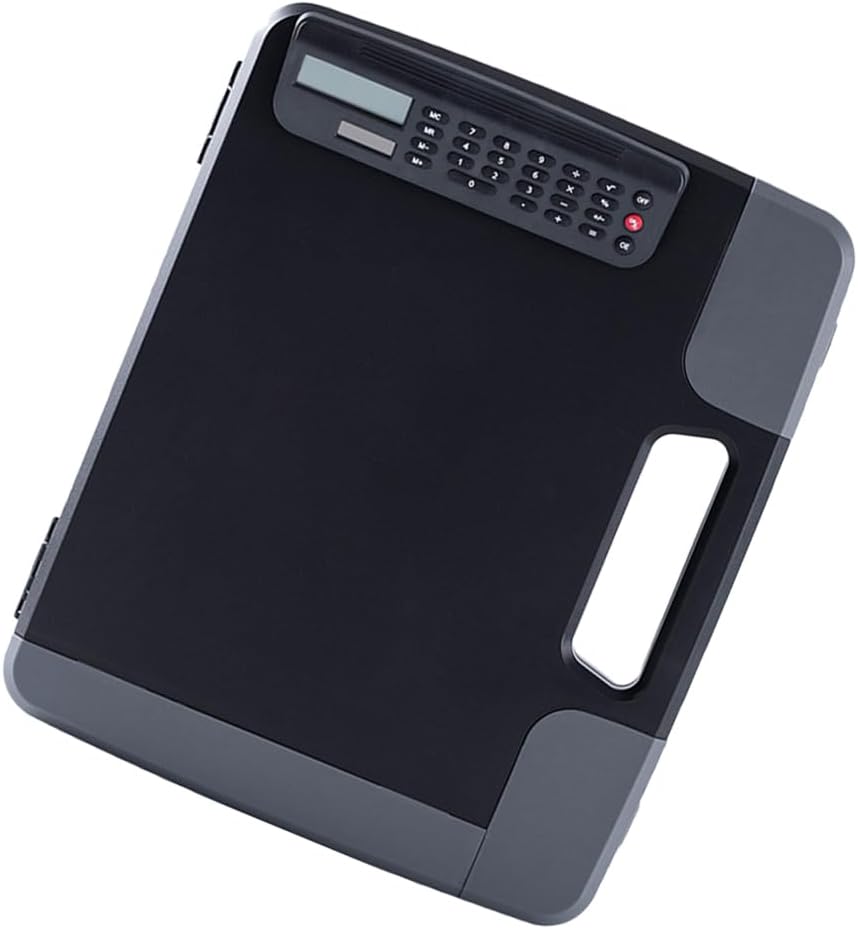 Cabilock Box Binder Portfolio Writing Pad Paper Storage Box Clipboard with Calculator A4 Clipboard A4 Files Storage Holder Writing Board Storage Rack Document Clipboard Case A4