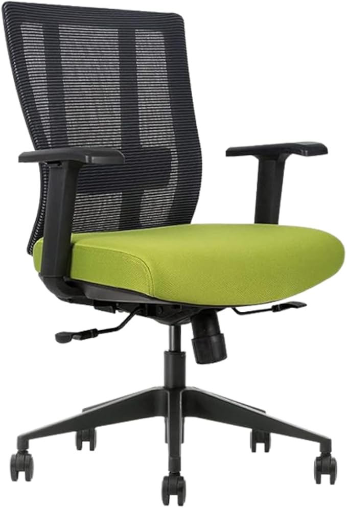 Ergonomic Office Chair - Breathable MESH - Back Adjustable Lumbar Support with 3-D ARMRESTS TILT Function and 360-DEGREE Swivel Wheels Comfortable Wide SEAT - Home Office Chair (Green) (Pack of 1)