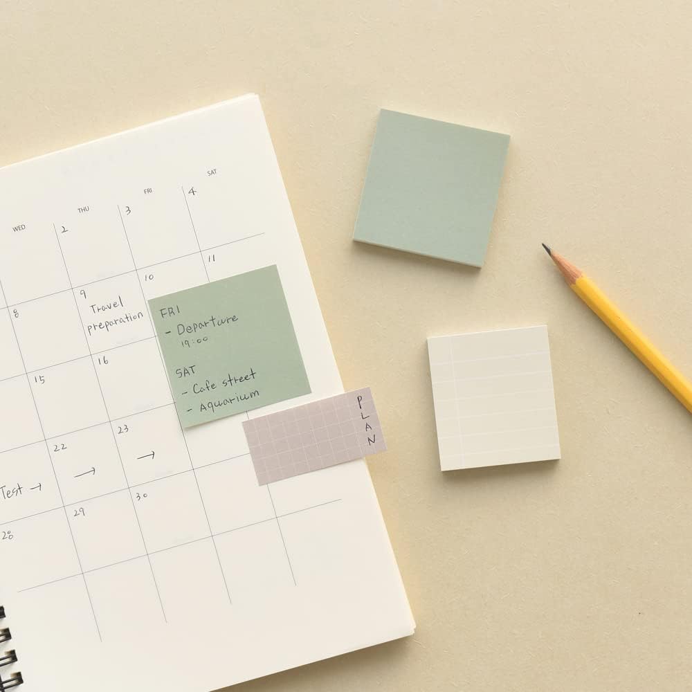 Monolike Color Palette Sticky Plan 30p B Set 4P - Self-Adhesive Memo Pad 30 Sheets