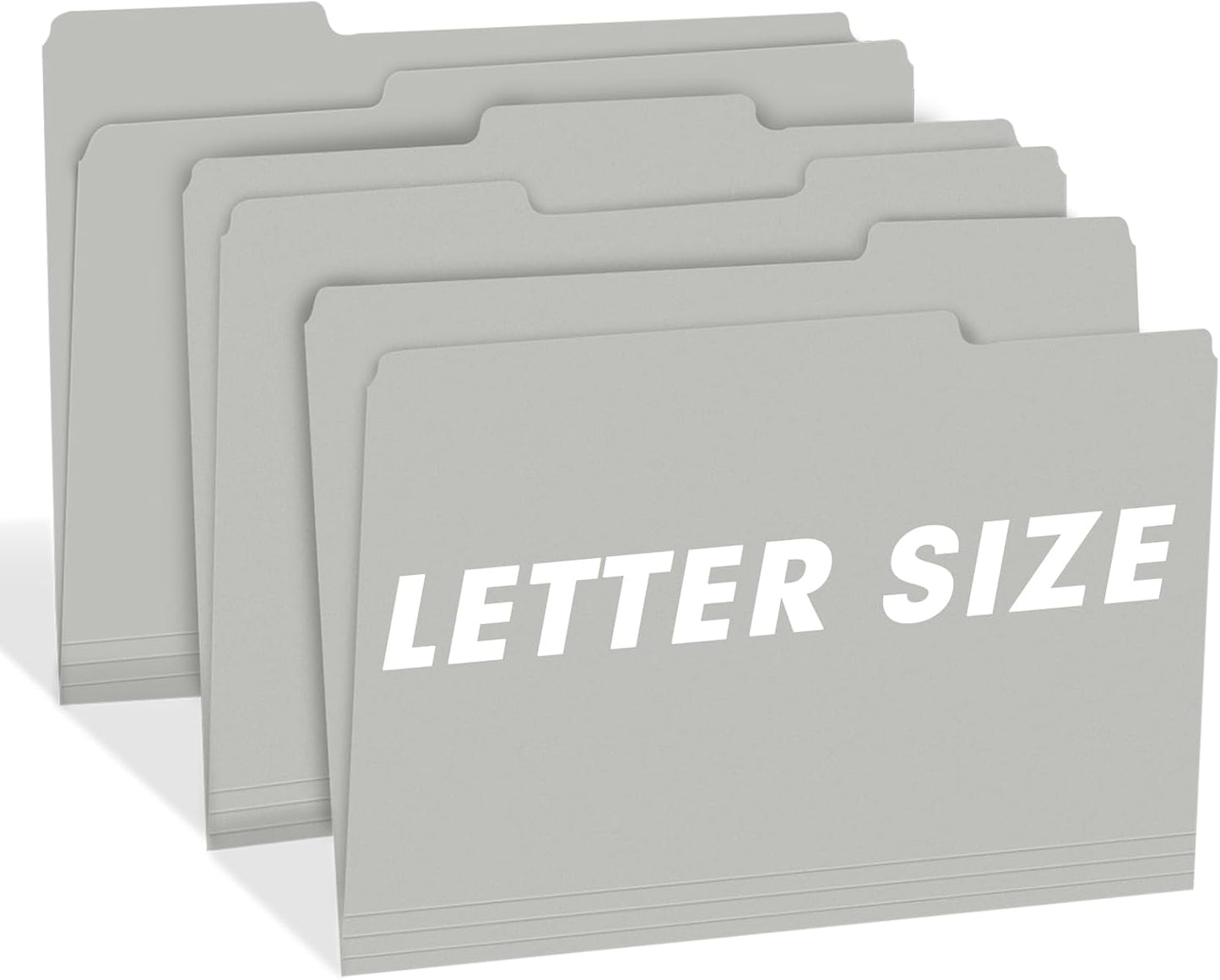 File Folder, RAZCC 150 Pack 1/3 Cut Tab File Folders Letter Size, Grey, Folders with Tab, Great for Organizing and Easy File Storage