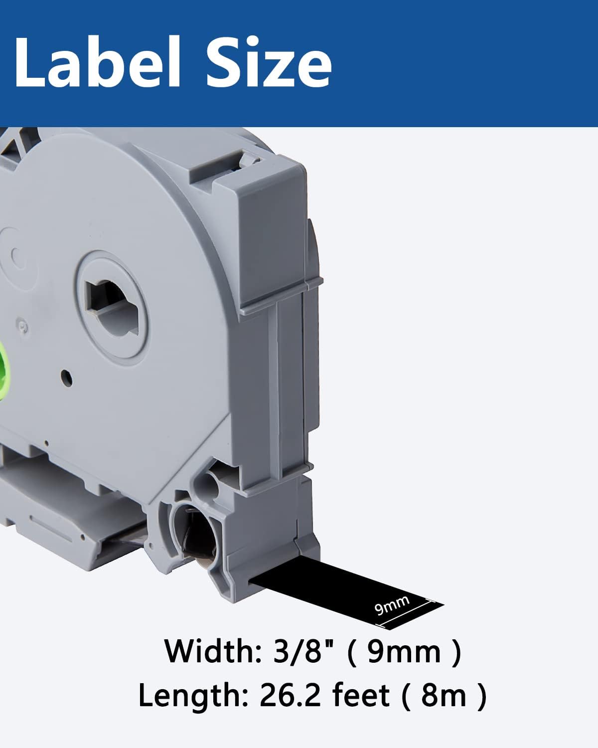 Tz Tape 9mm 0.35 Laminated Black Compatible for Brother TZe-325 TZe325 Label Maker Tape for PT D200 D210 D220 D400 Cube, White on Black, 3/8 Inch x 26.2 Feet, 3-Pack