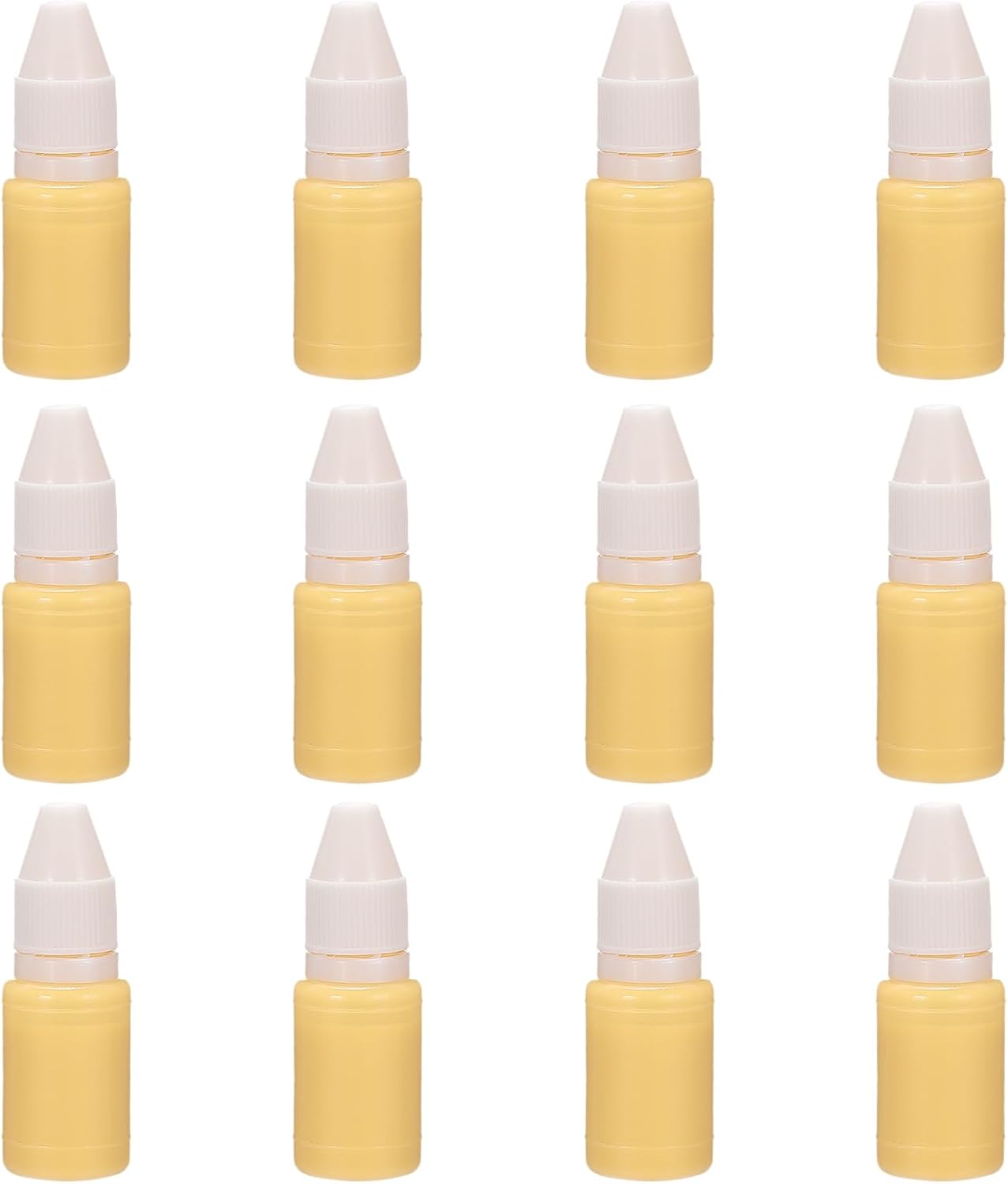 PATIKIL 0.33oz Refill Ink for Stamps and Ink Pads, 12Pcs 10ml Stamp Pad Ink Refill for Office Stamp Self Inking Stamp Date Stamp Scrapbooking, Light Yellow