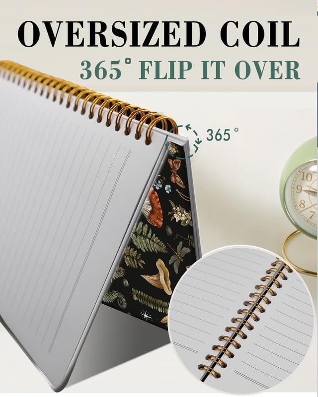 Spiral Journal Notebook,A5 Hardcover Lined Journals for Women Girl 6 x 8.3 in,120 Pages Thick Paper,Cute College Ruled Writing Notebook for Gifts Office Work School(Mushroom Forest Plant)