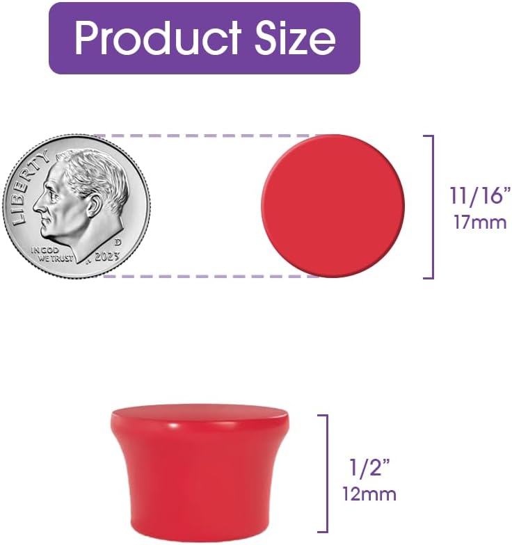 Strong Magnets for Whiteboard, Glassboard and Fridge (Orange, 8 Pack, Small). N54 Neodymium Rare Earth Heavy Duty Magnets for Home and Office Supplies.